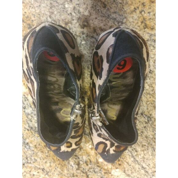 Sam Edelman Felix Leopard Print Genuine Calf Hair Ankle Boots Us Sz 6 M - Picture 11 of 11